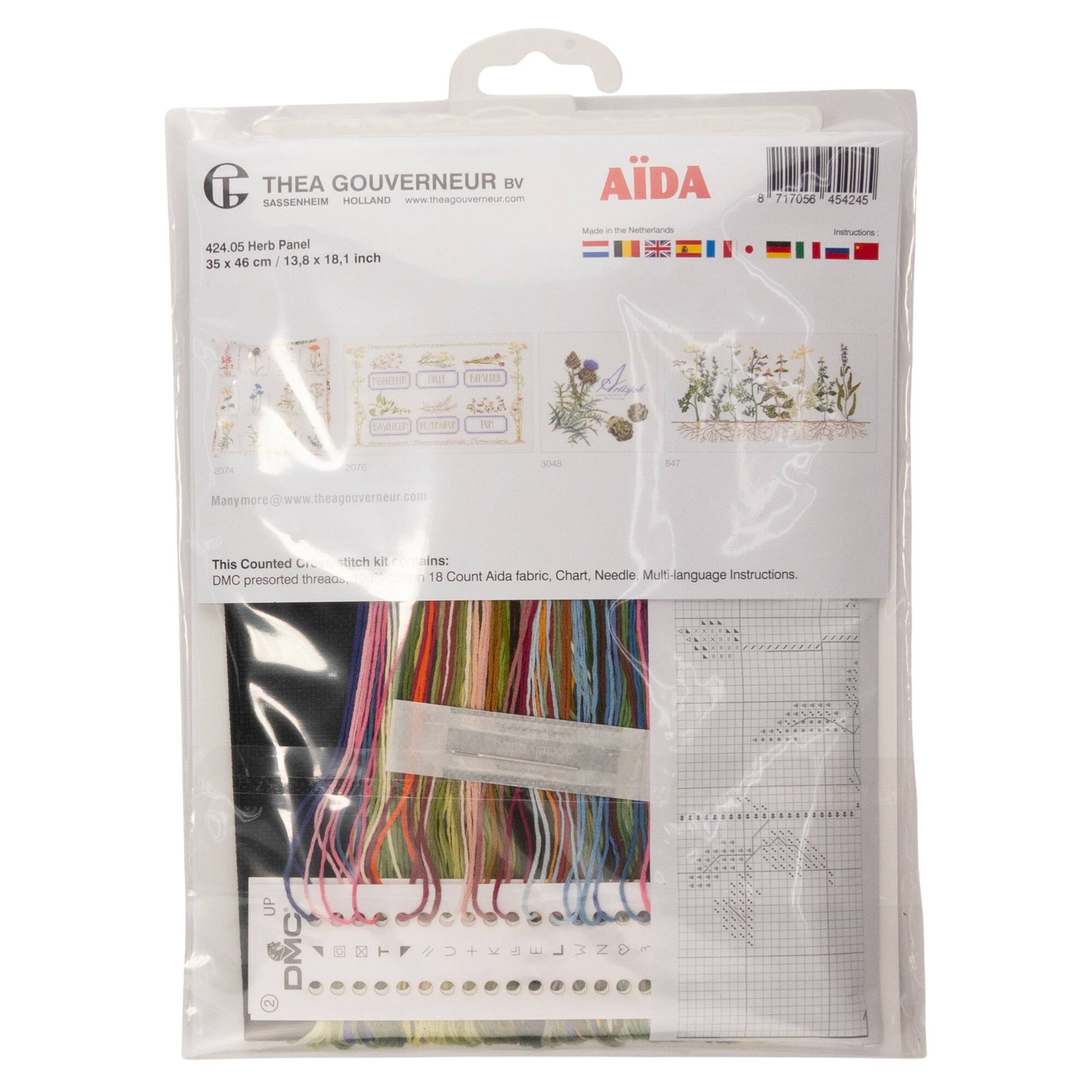 Thea Gouverneur Since 1959® Wild Herbs Black Edition Counted Cross Stitch Kit